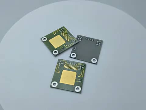 View 5: Alternate AlN thick film PCB product view showing routing, pads, and drilled features