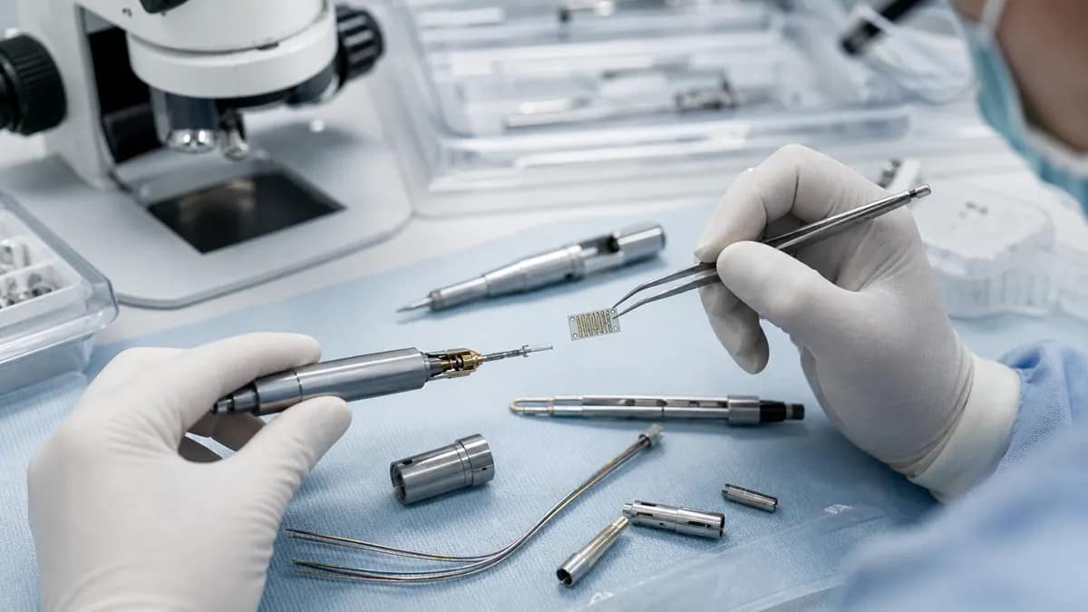 Application illustration of a compact thick film heater in a surgical tool