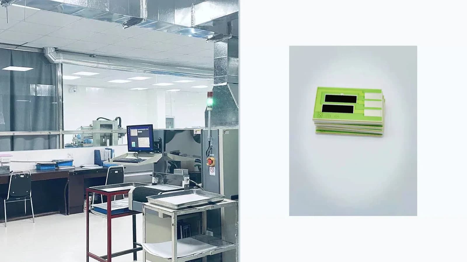 Composite view of real thick-film printing and thermal-processing environments paired with cataloged glazed ceramic circuits or resistor products for Thick Film Drying and Burnout Process Control