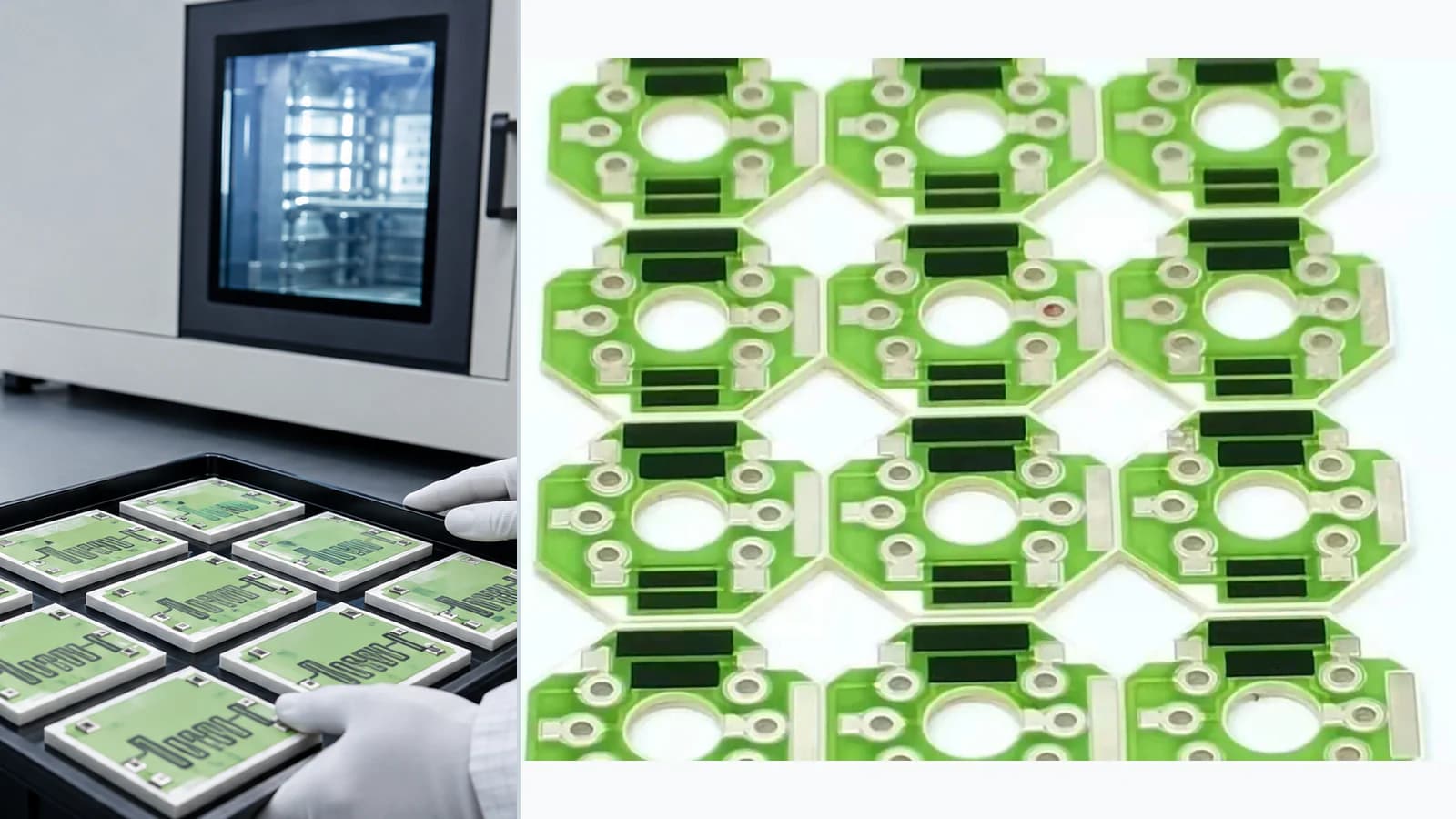 Composite view of material, dimensional, resistance, via, laser-processing, and electrical-test context paired with relevant ceramic thick-film products for Dielectric Withstand and HiPot Testing