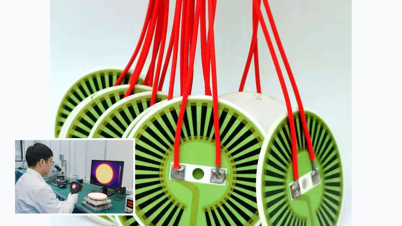 Composite view of cataloged heater products or representative ceramic substrates paired with separate laboratory or product context for Thick Film Heater Watt-Density Worksheet