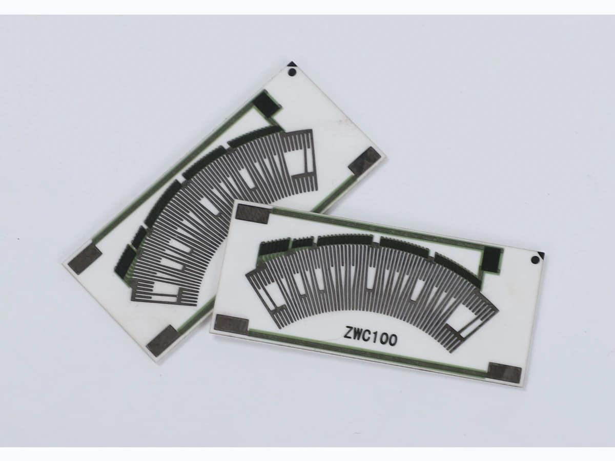 Verified complete accelerator pedal position sensor resistor card with printed arc tracks and terminals