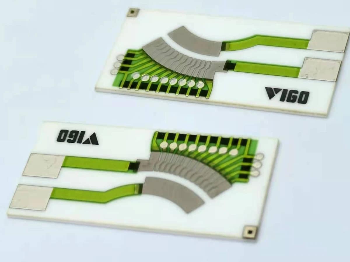 Verified complete custom resistive sensor element with printed arc geometry and terminal pads