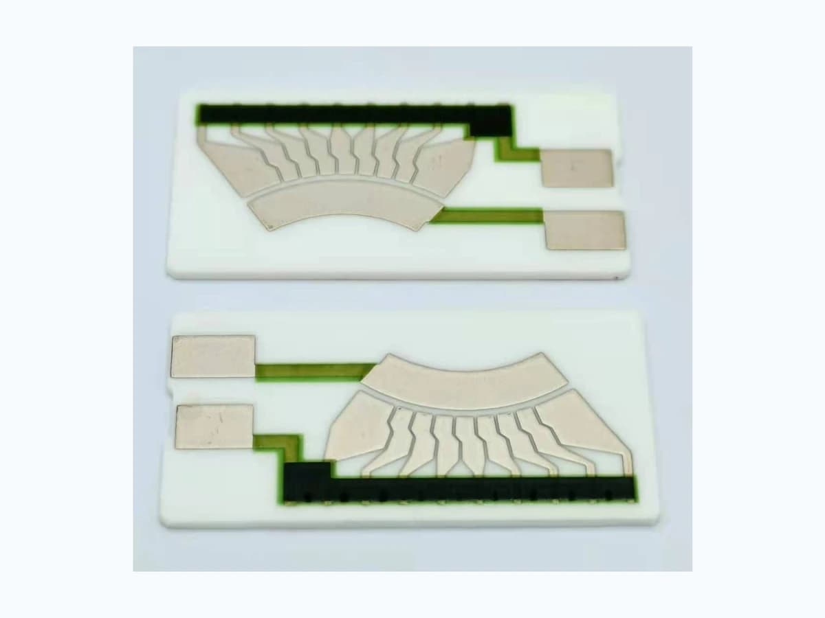 Real alternate product photograph of a fuel-level resistor card showing printed contact tracks and terminal regions