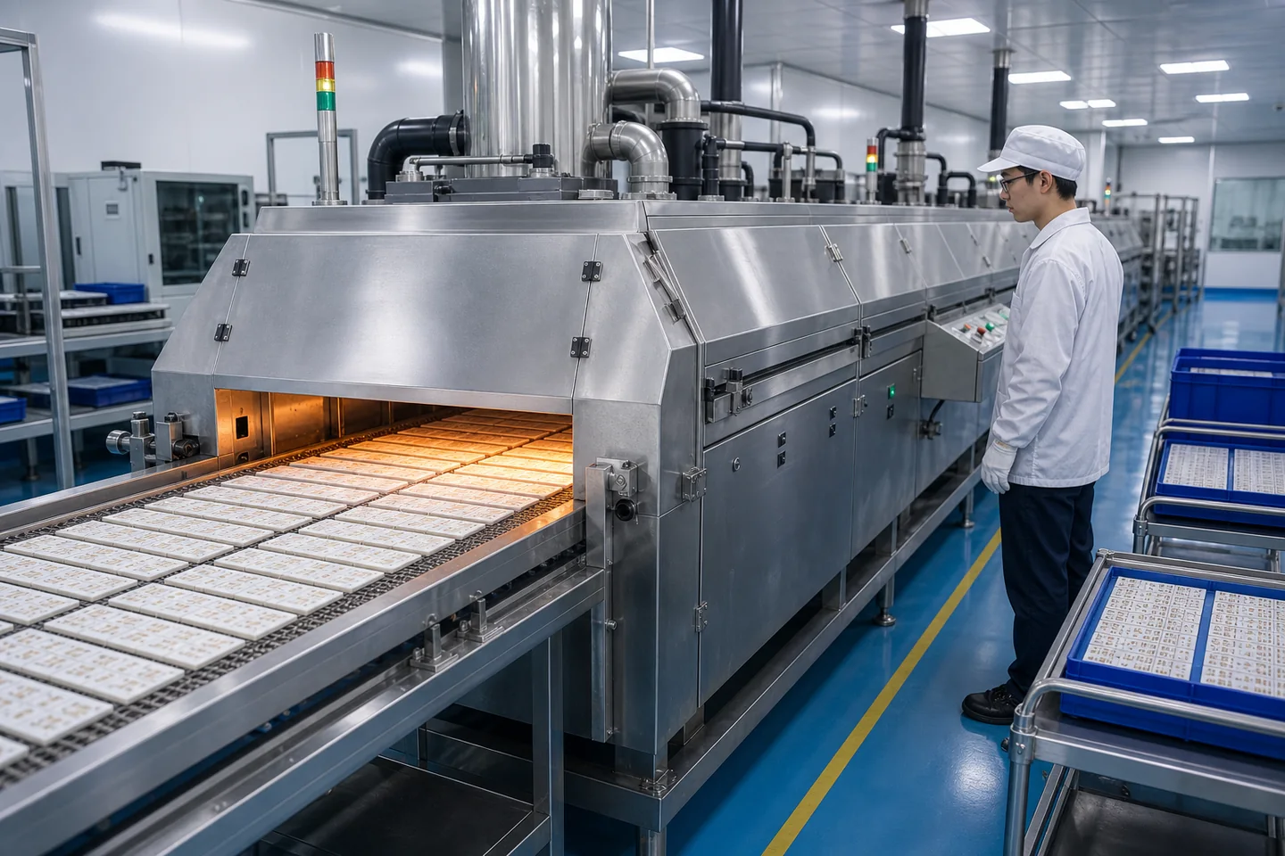 Tunnel furnace sintering for thick film ceramic circuits