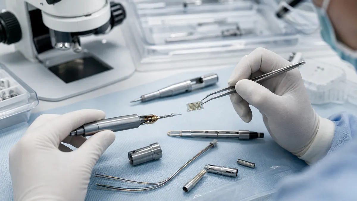 Application illustration of a compact thick film heater in a surgical tool