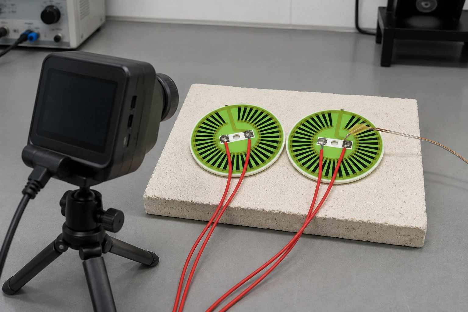 Contact temperature sensing and infrared viewing geometry on a ceramic heater