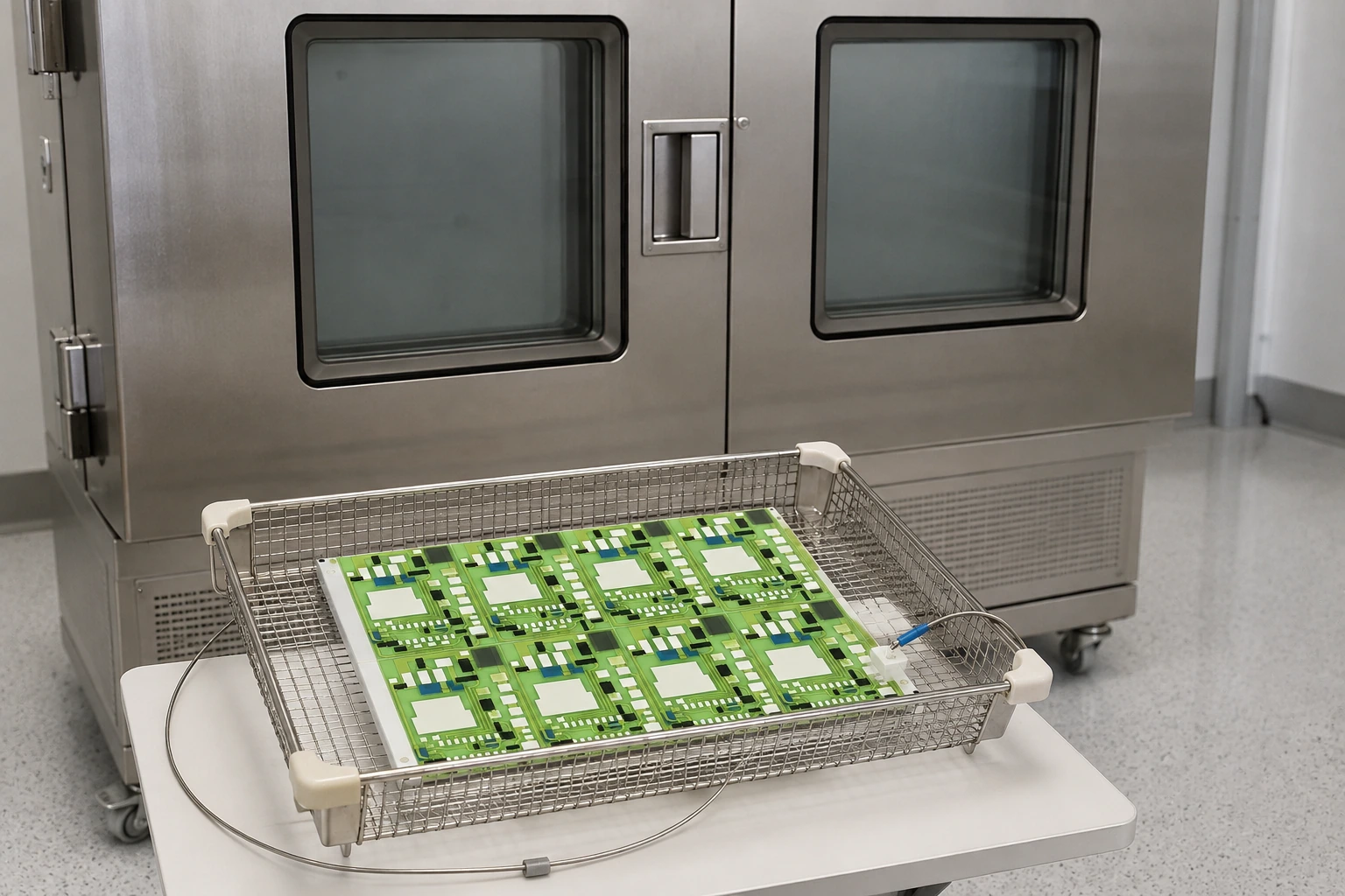 Specimen support and temperature-sensing context for thermal-shock testing