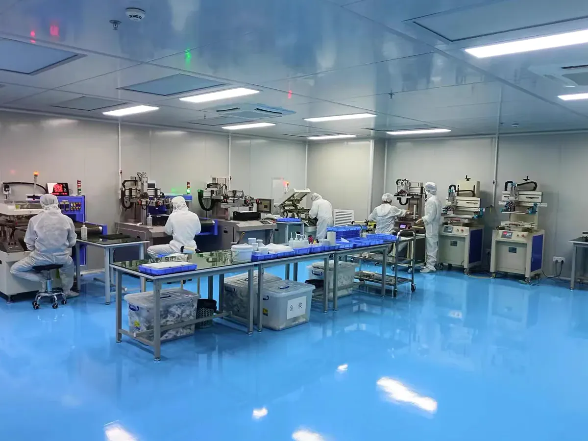 Real screen-printing work area where released materials are used under controlled production conditions
