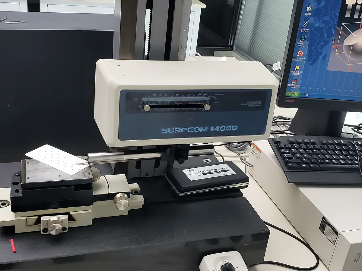 Real surface profile measurement equipment used to examine part topography