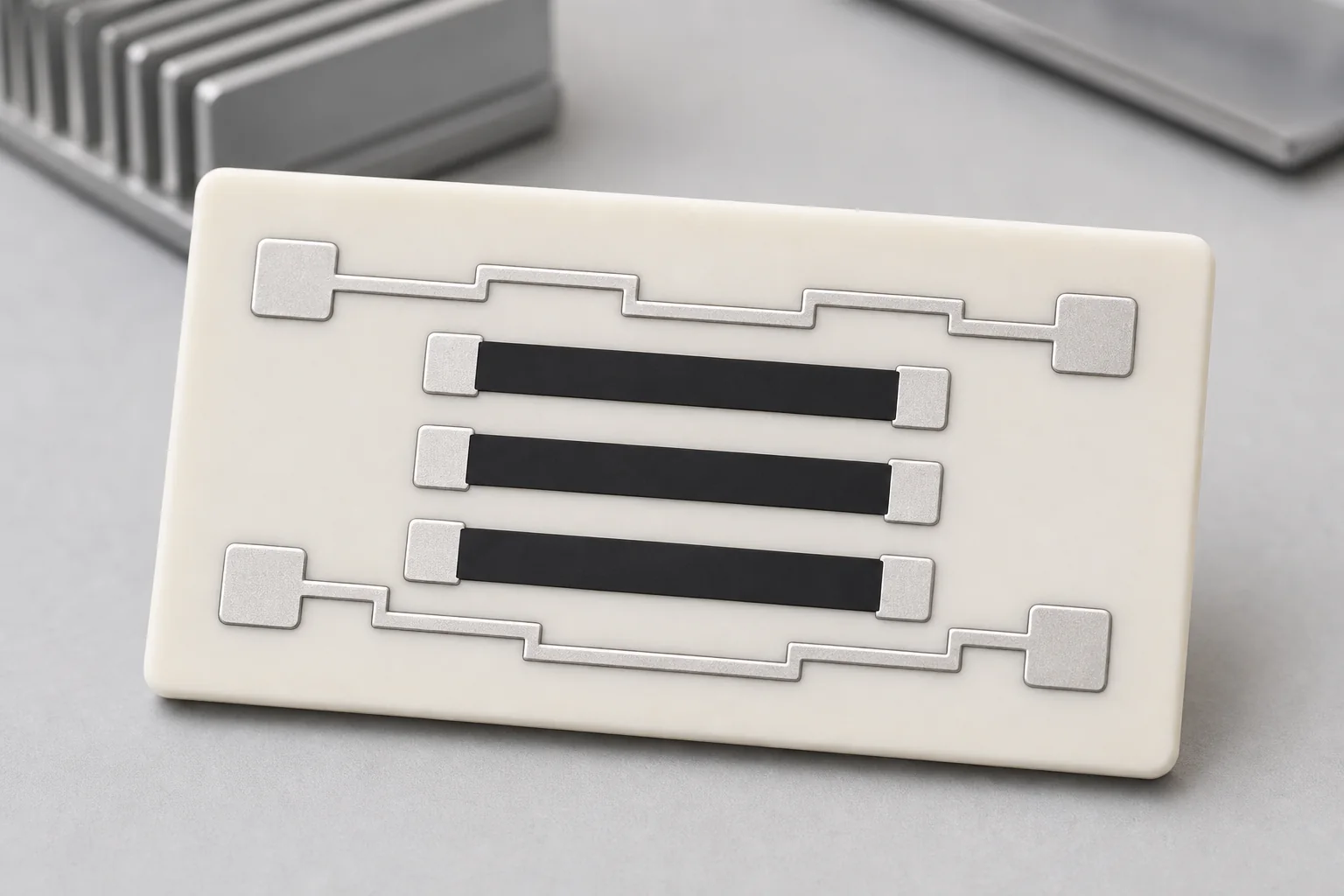 Alumina ceramic thick film PCB with printed conductor and resistor patterns
