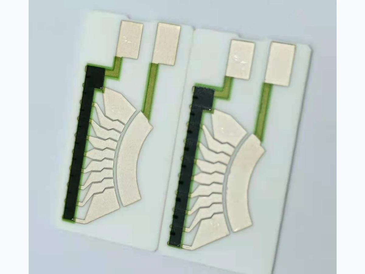 Verified complete fuel level sensor resistor card with segmented arc pattern and terminal pads