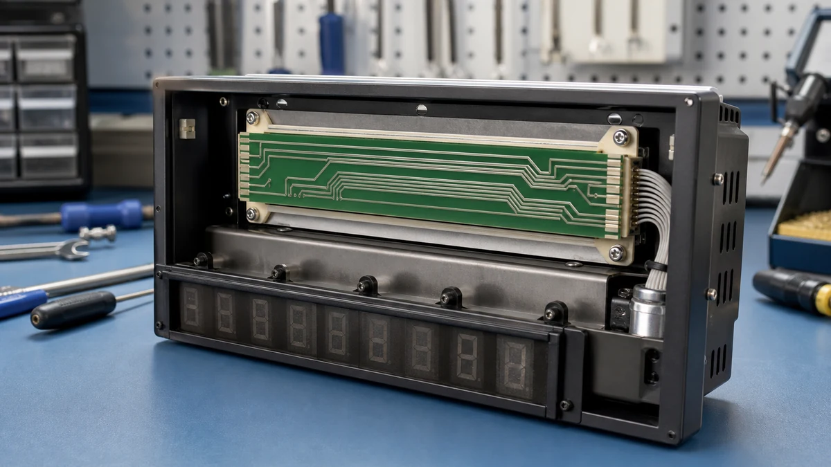 Generated application illustration of a generic ceramic circuit inside an industrial panel instrument