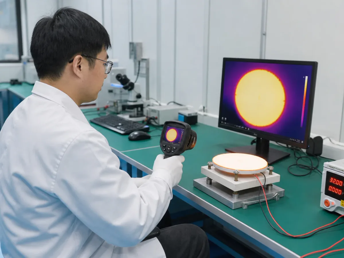 Actual company inspection laboratory with test benches and measurement equipment